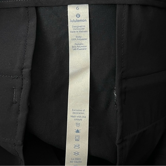 LULULEMON Mid Rise Zipper Pocket Ankle Cropped Performance City Trek Trouser 6 - Picture 7 of 7